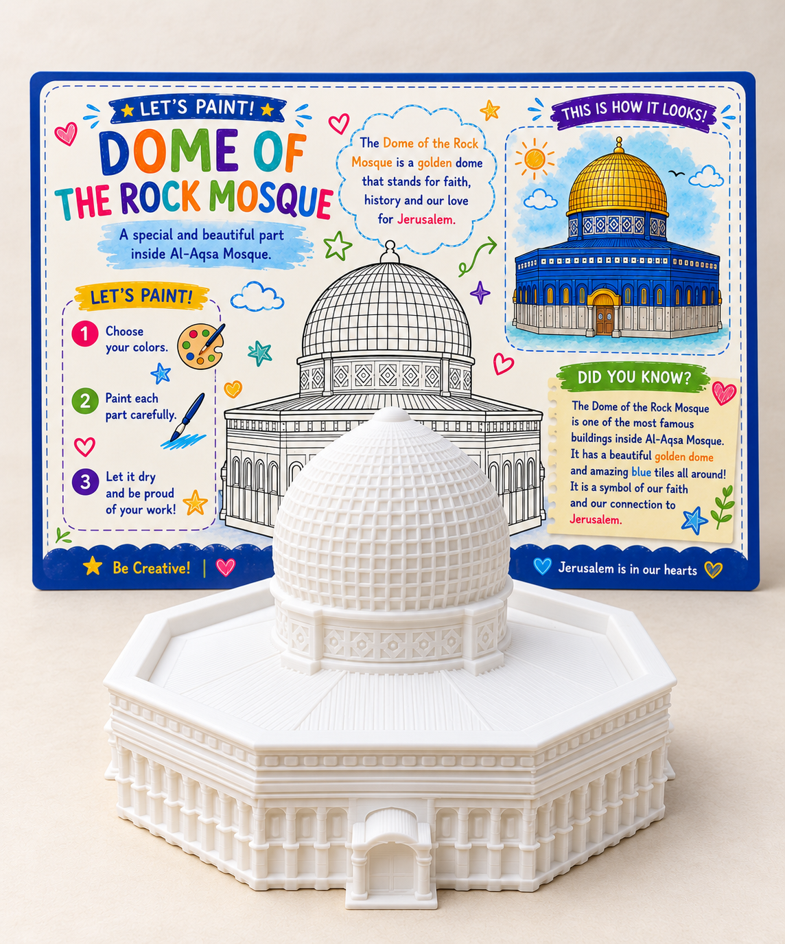 Dome of the Rock 3D Coloring Kit for Kids