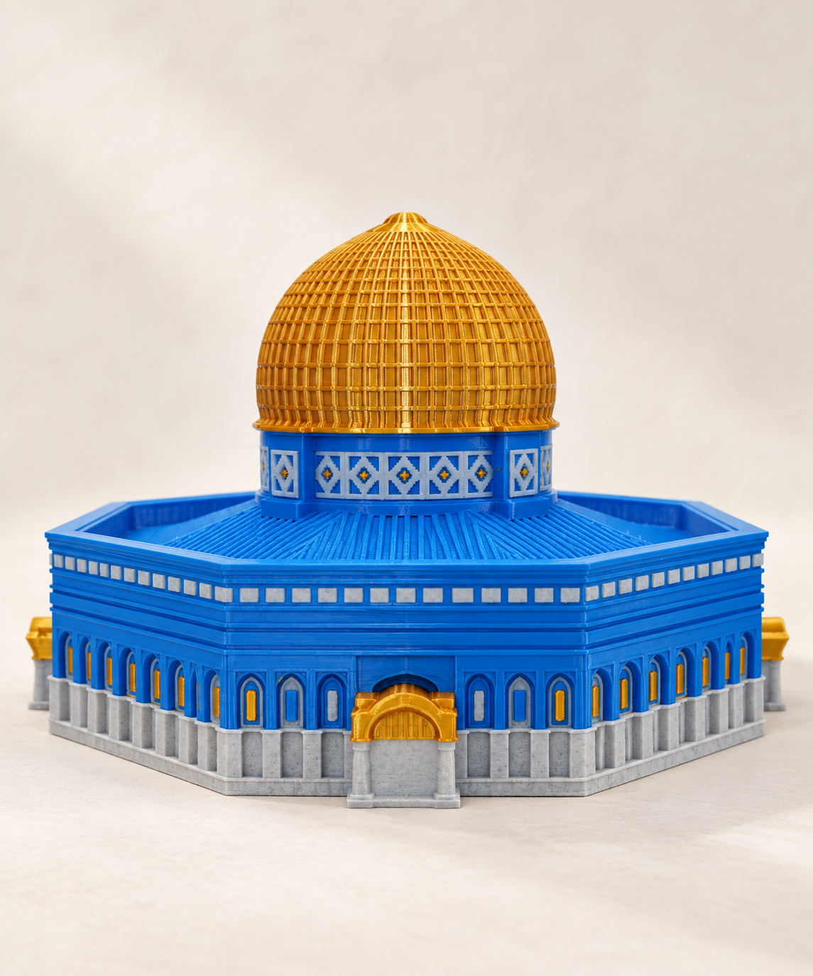 Dome of the Rock 3D-Printed Model - Gold & Blue
