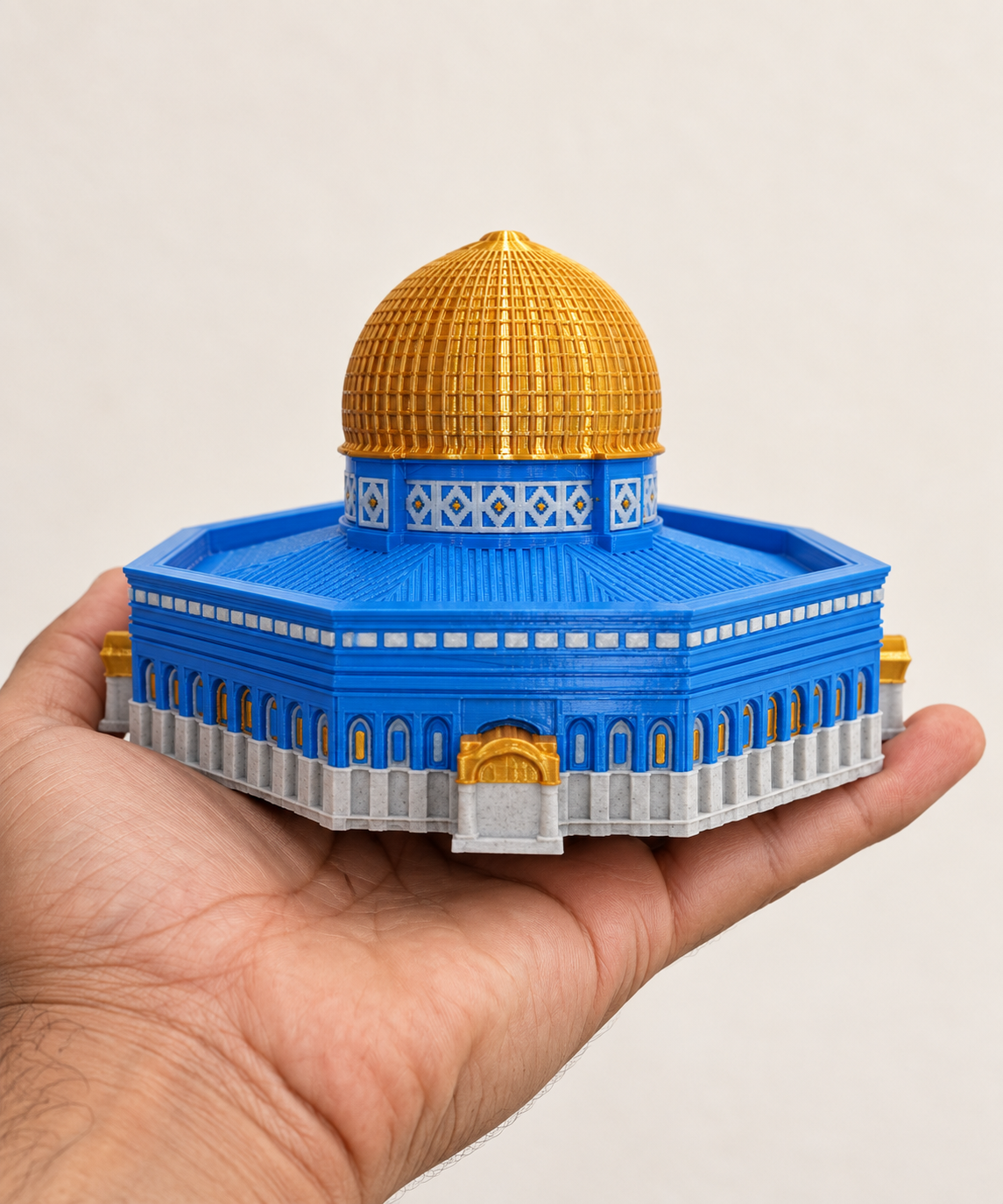 Dome of the Rock 3D-Printed Model - Gold & Blue