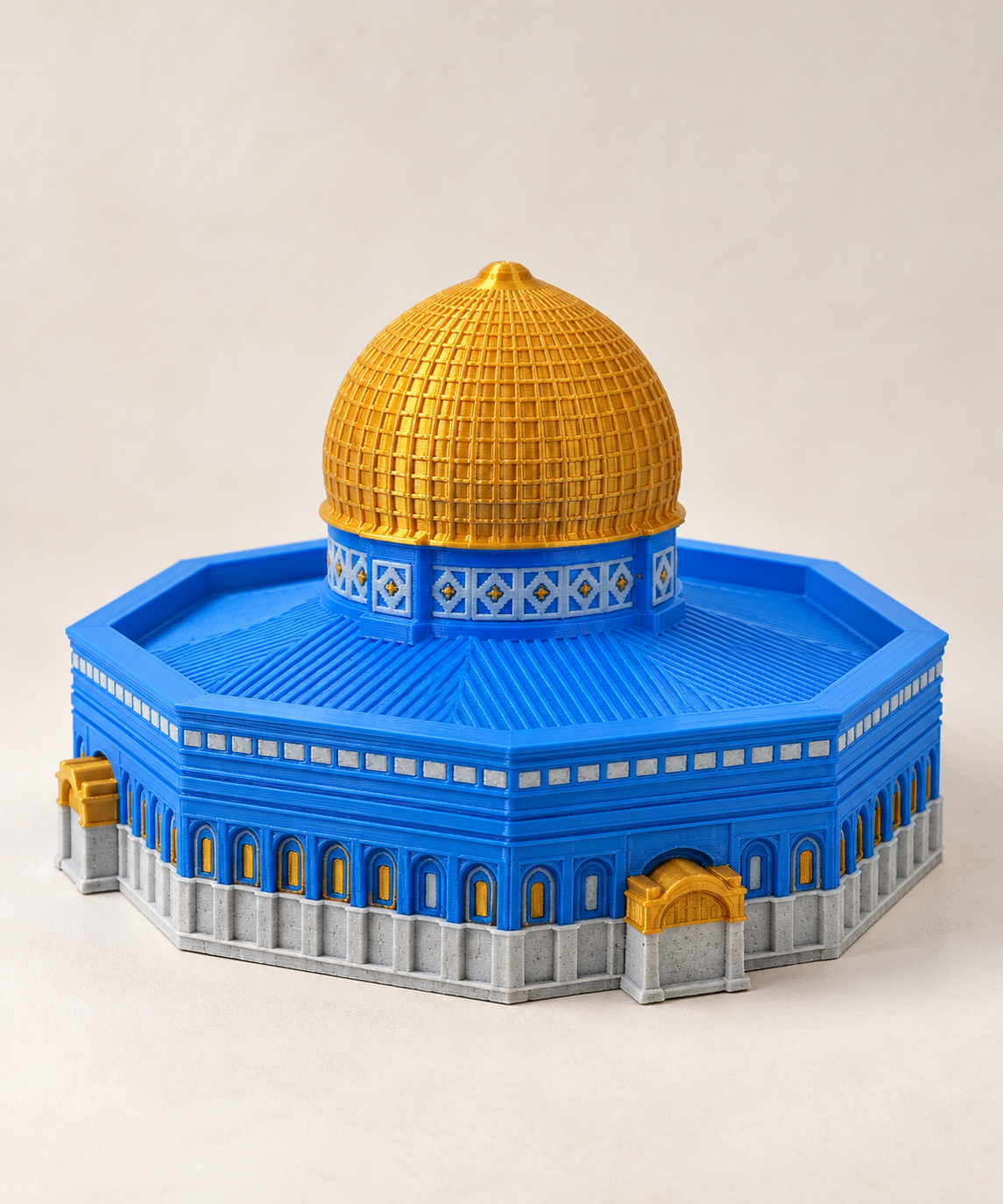 Dome of the Rock 3D-Printed Model - Gold & Blue