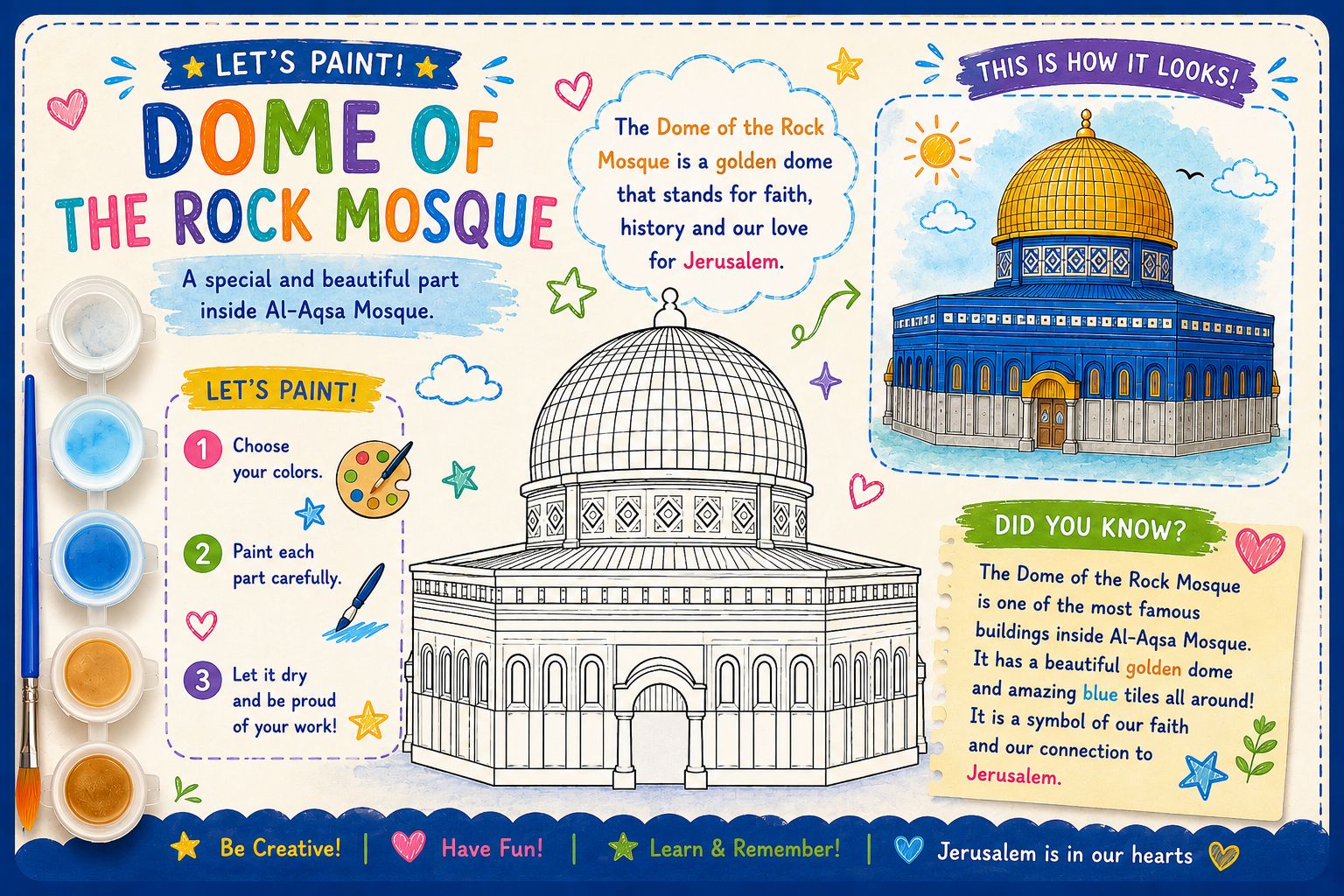 3D-Printed Dome of the Rock - Coloring Package